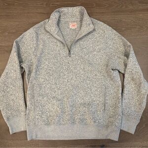 J. Crew Men’s Sporting Life Quarter Zip Fleece Sweatshirt / Gray/ Size Large